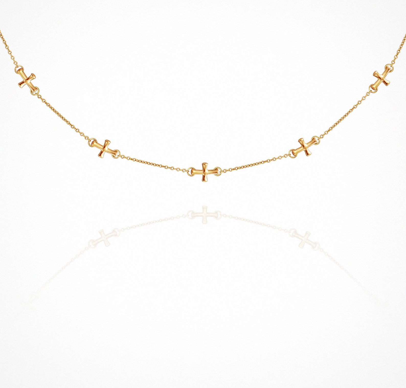 Temple Of The Sun - Cross Necklace - Gold