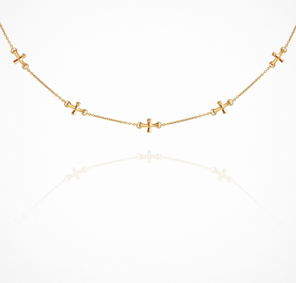Temple Of The Sun - Cross Necklace - Gold