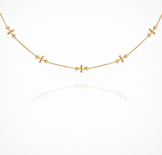 Temple Of The Sun - Cross Necklace - Gold