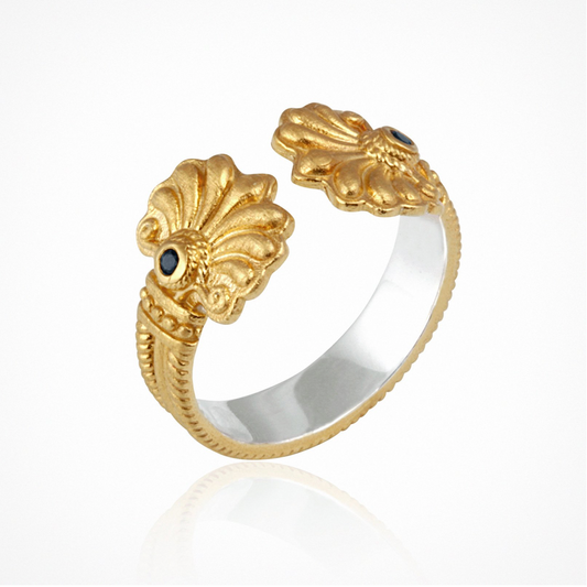 Temple Of The Sun - Isabel Black Sapphire Ring - Gold