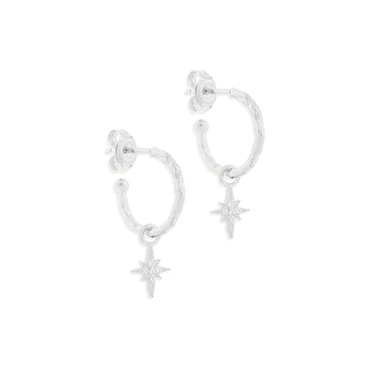 By Charlotte - Starlight Hoop Earrings  - Silver