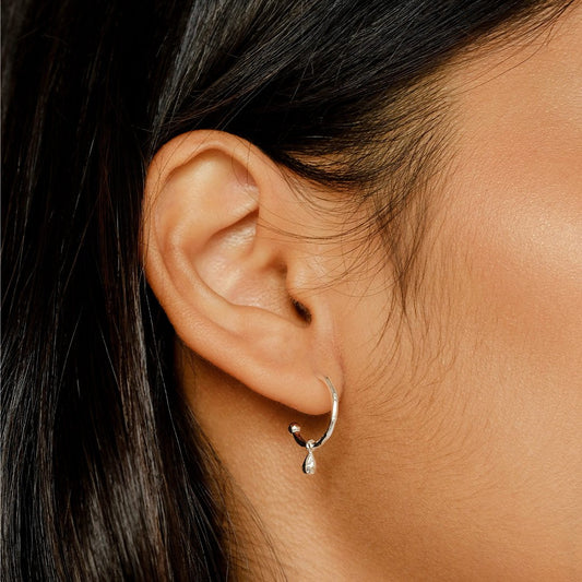By Charlotte - Divine Grace Hoop Earrings - Silver