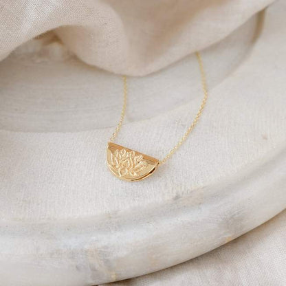 By Charlotte - Lotus Short Necklace - Gold