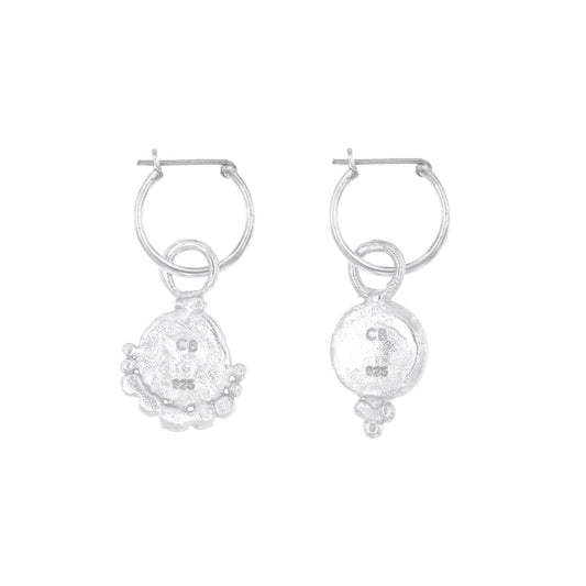 Cleopatra's Bling - Gorgoneion Lion Hoops - Silver