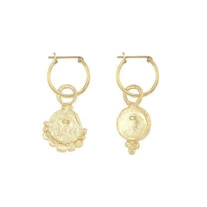 Cleopatra's Bling - Gorgoneion Lion Hoops - Gold