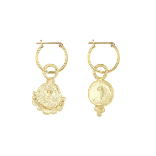 Cleopatra's Bling - Gorgoneion Lion Hoops - Gold