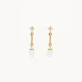 By Charlotte - Embrace Stillness Pearl Drop Earrings - Gold