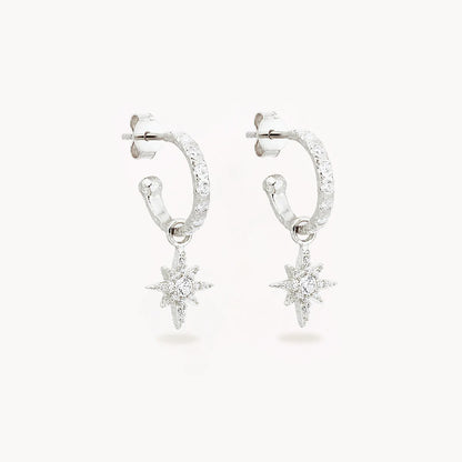 By Charlotte - Dancing In Starlight Hoops - Silver