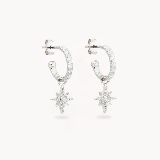 By Charlotte - Dancing In Starlight Hoops - Silver