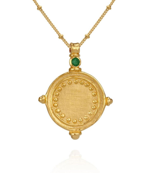 Temple Of The Sun - Sura Necklace - Emerald Gold
