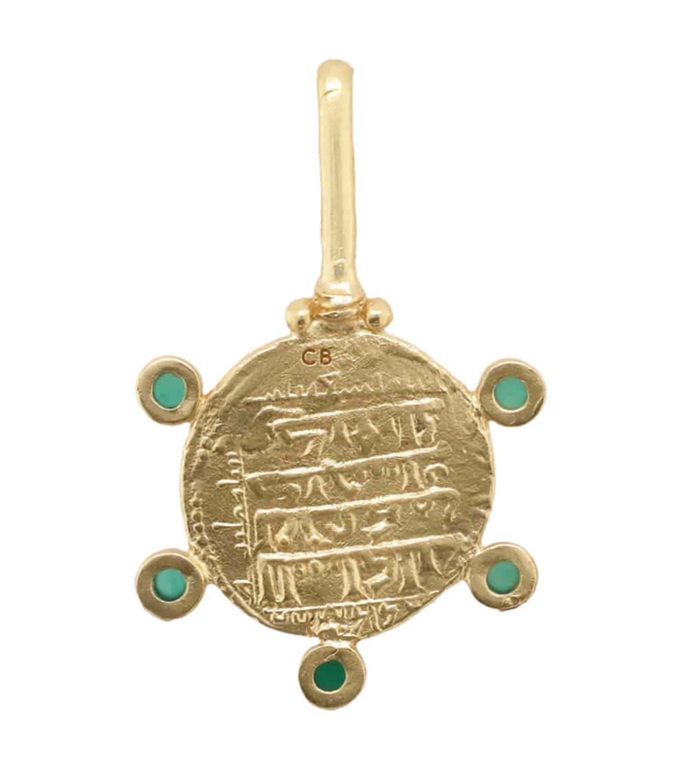 Cleopatra's Bling - Jahangir Pendant - Gold / Green Onyx