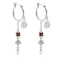Cleopatra's Bling - Jeanne Earrings with Garnet - Silver