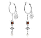 Cleopatra's Bling - Jeanne Earrings with Garnet - Silver
