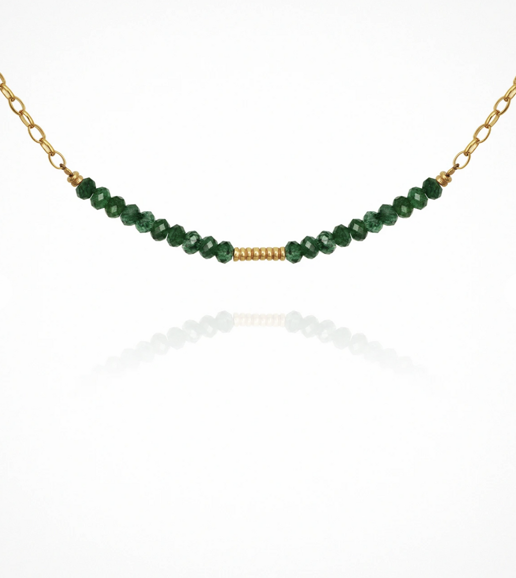 Rhodes - Necklace Aventurine Gold