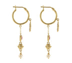 Cleopatra's Bling - Jeanne Earrings with Garnet - Gold