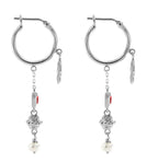 Cleopatra's Bling - Jeanne Earrings with Garnet - Silver