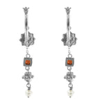 Cleopatra's Bling - Jeanne Earrings with Garnet - Silver