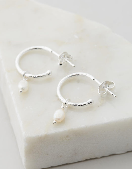 By Charlotte - Eternal Peace Hoop Earrings - Silver