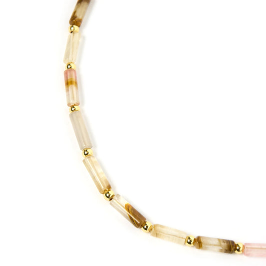 Arms of Eve - Yasmin Gemstone Necklace - Watermelon Rind Quartz