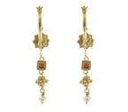 Cleopatra's Bling - Jeanne Earrings with Garnet - Gold