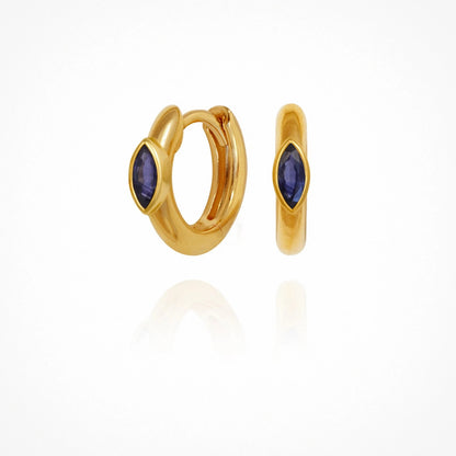 Temple Of The Sun - Chrysalis Earrings - Sapphire / Gold
