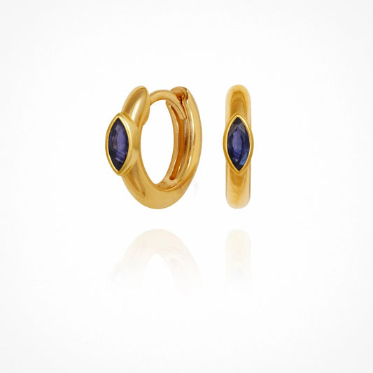 Temple Of The Sun - Chrysalis Earrings - Sapphire / Gold