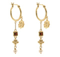 Cleopatra's Bling - Jeanne Earrings with Garnet - Gold