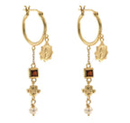 Cleopatra's Bling - Jeanne Earrings with Garnet - Gold