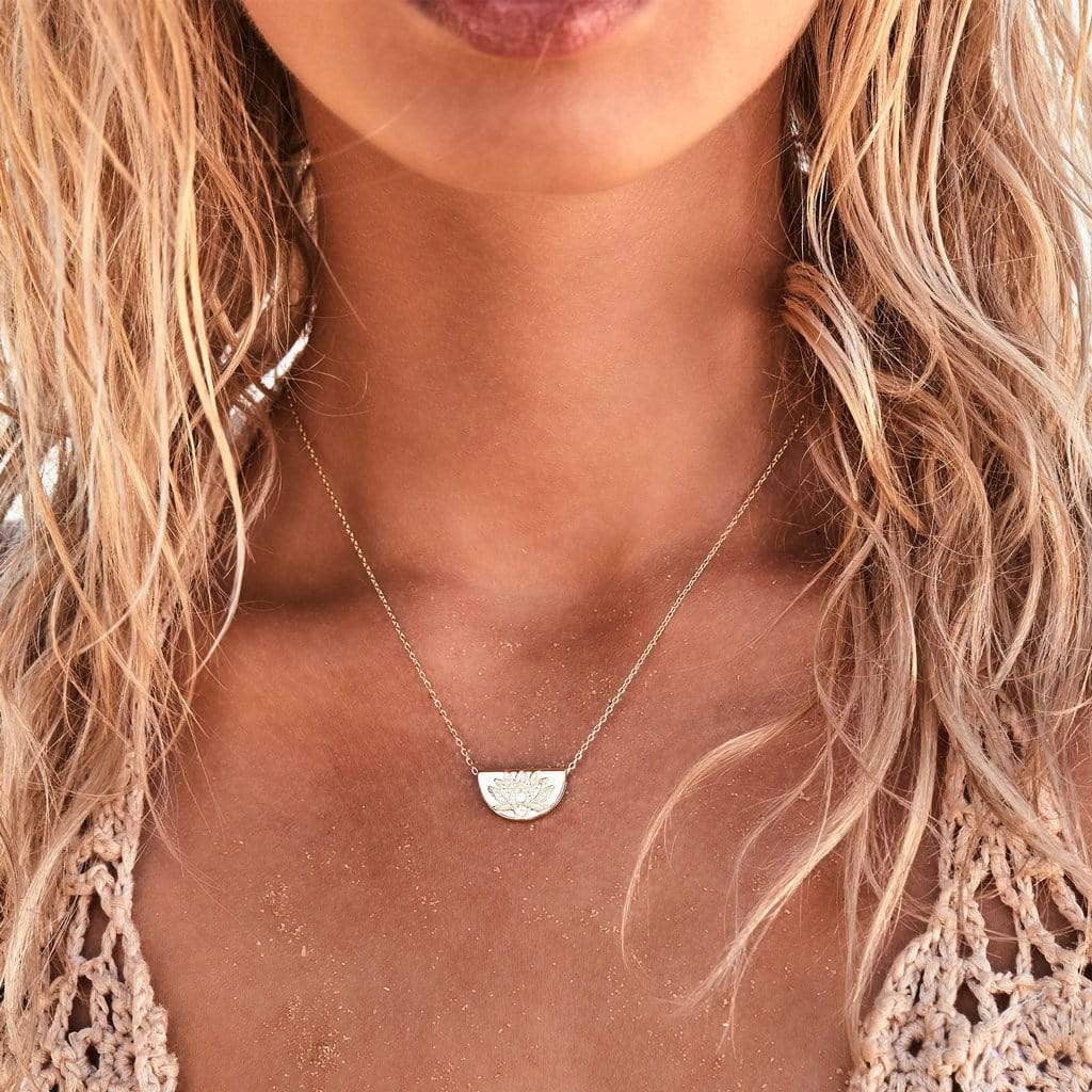 By Charlotte - Lotus Short Necklace - Silver