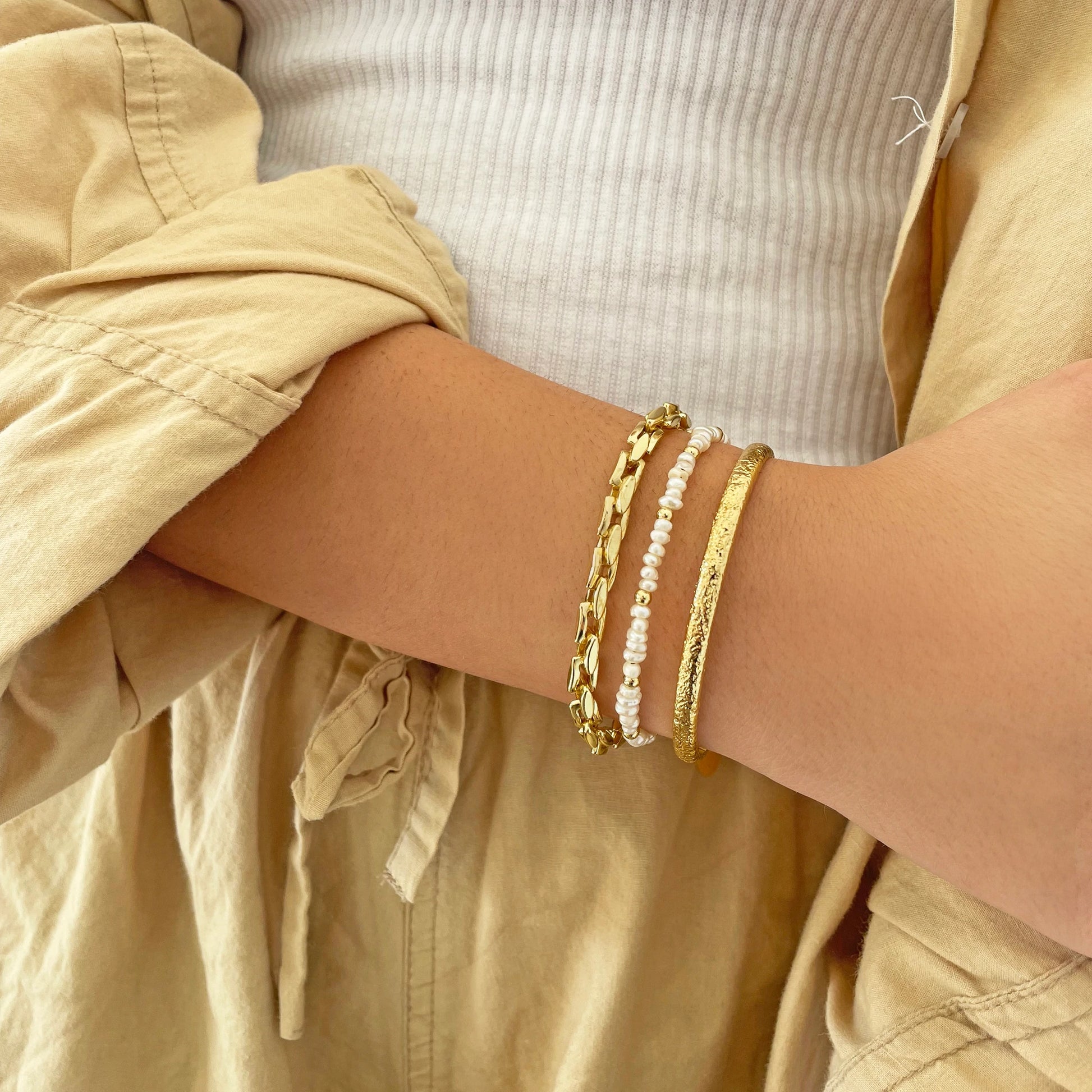 Arms Of Eve - Lucia Pearl Bracelet - Gold