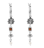 Cleopatra's Bling - Jeanne Earrings with Garnet - Silver