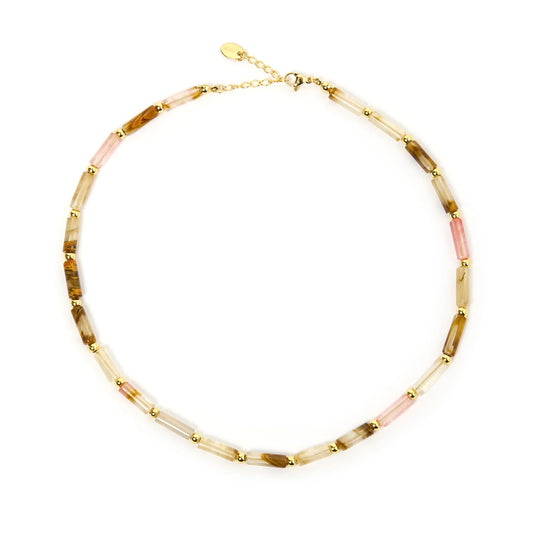 Arms of Eve - Yasmin Gemstone Necklace - Watermelon Rind Quartz