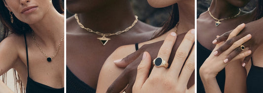 Temple Of The Sun - Palas Onyx Ring - Gold