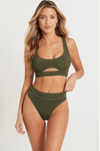 Bond-Eye Swim - The Sasha Crop - Khaki Eco