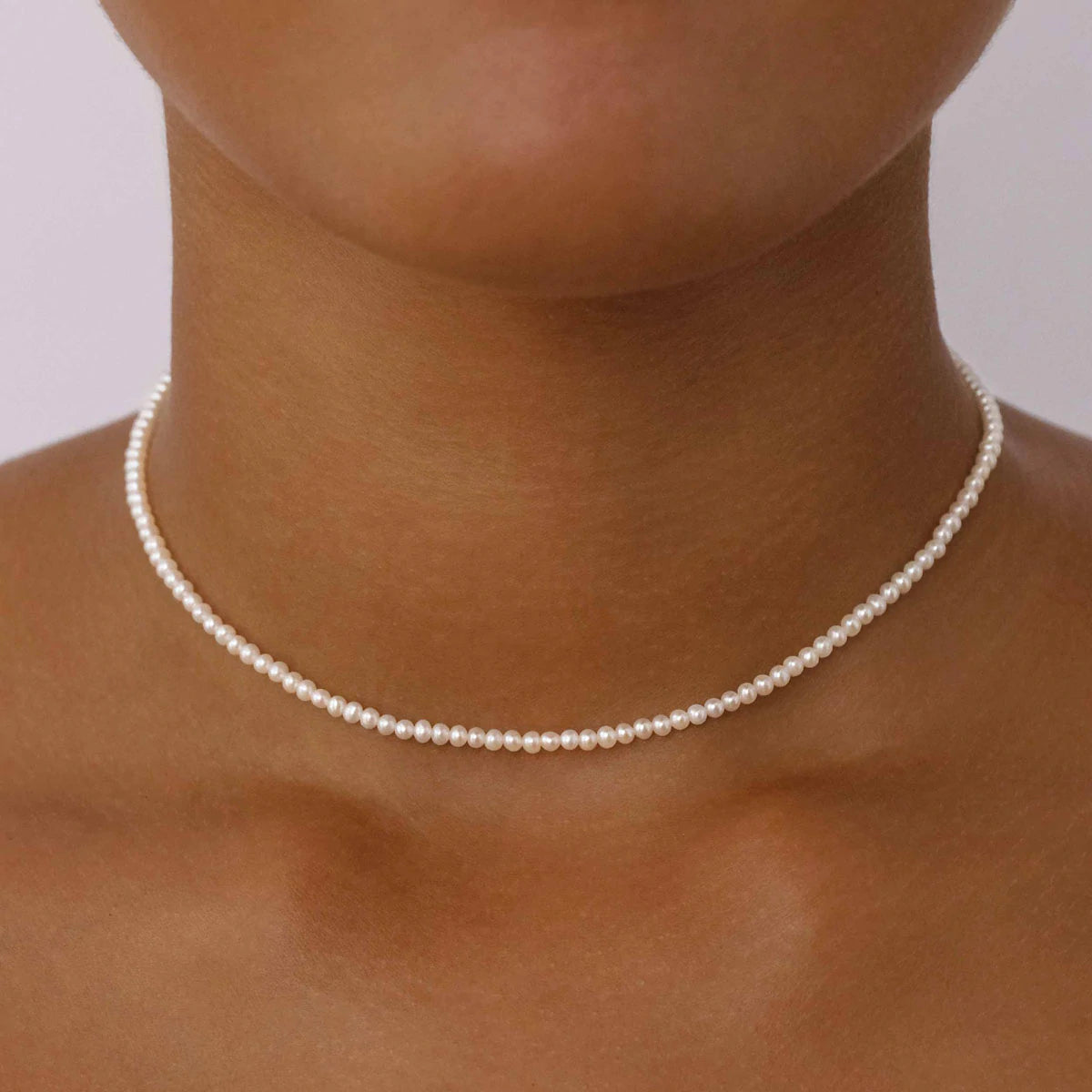 By Charlotte - Live in Peace Pearl Choker - Silver