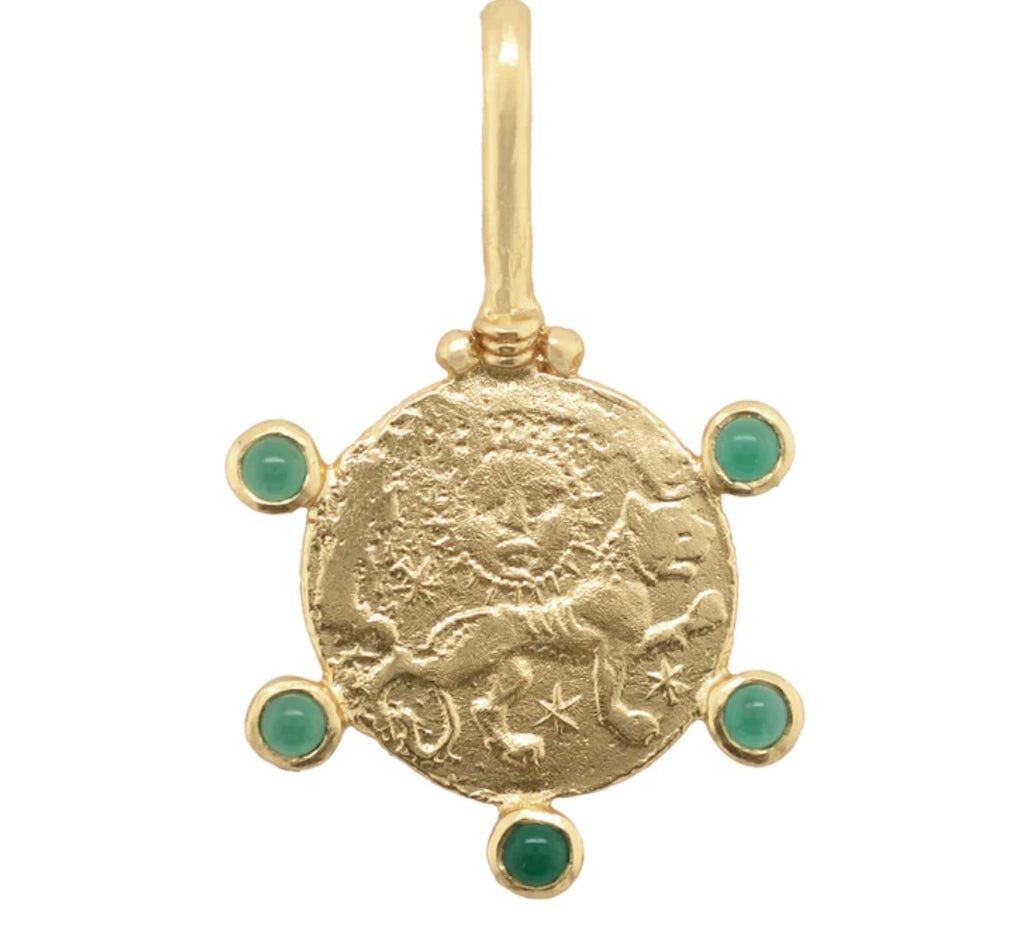 Cleopatra's Bling - Jahangir Pendant - Gold / Green Onyx