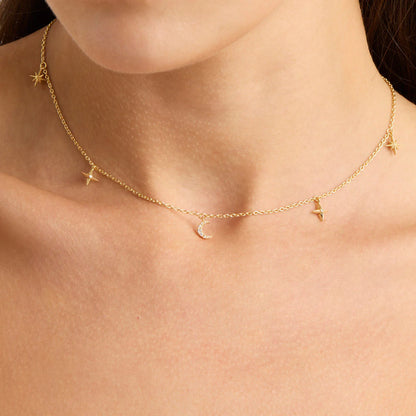 By Charlotte - To The Moon And Back Choker - Gold