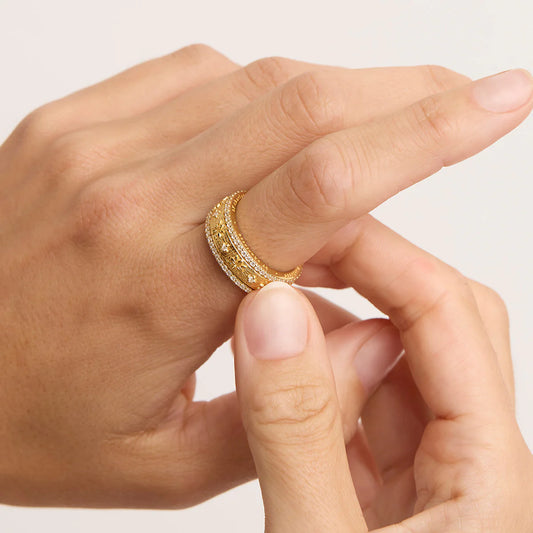 By Charlotte - I Am Enough Spinning Meditation Ring - Gold