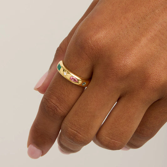 By Charlotte - Connect To The Universe Ring - Gold