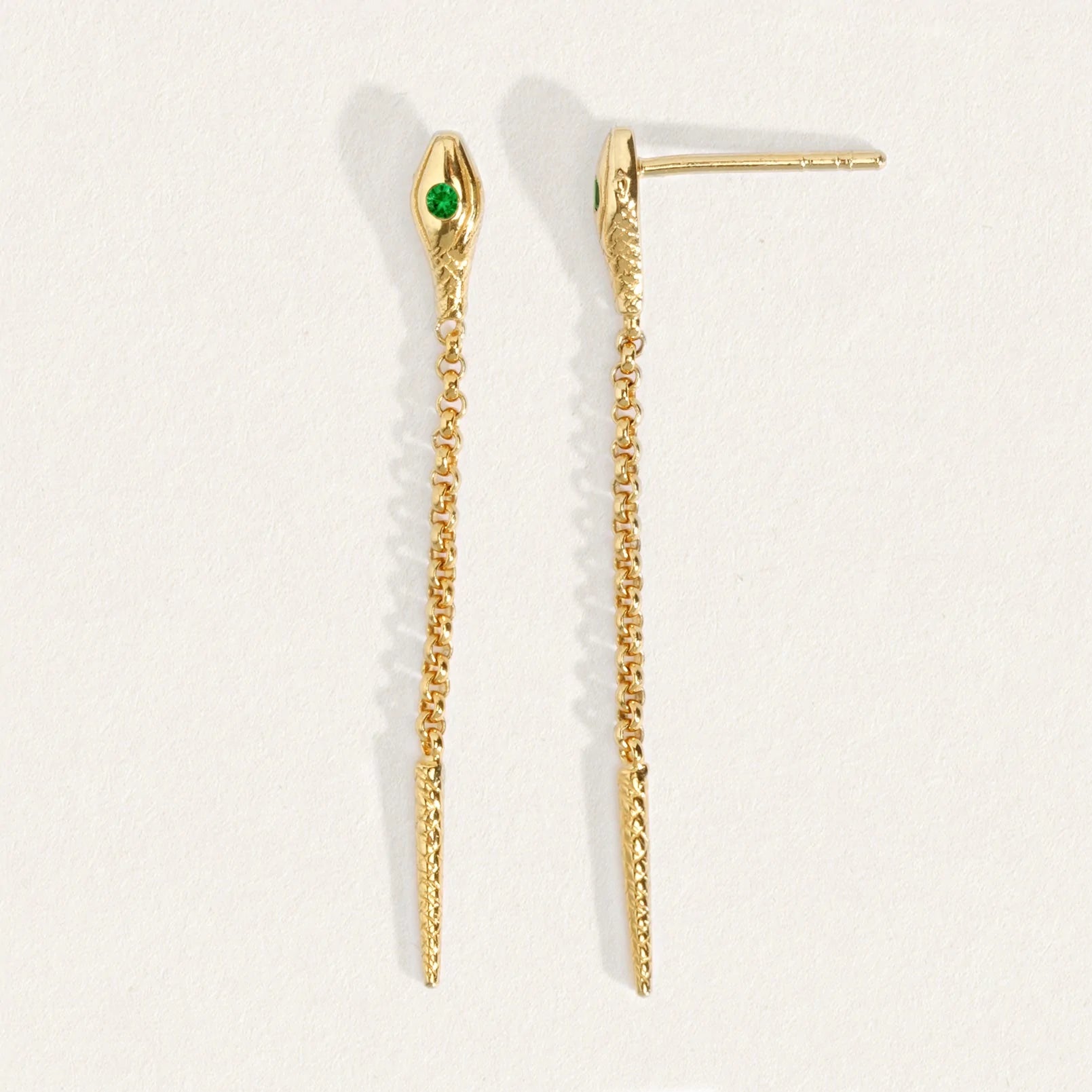 Temple Of The Sun - Althea Emerald Earrings - Gold