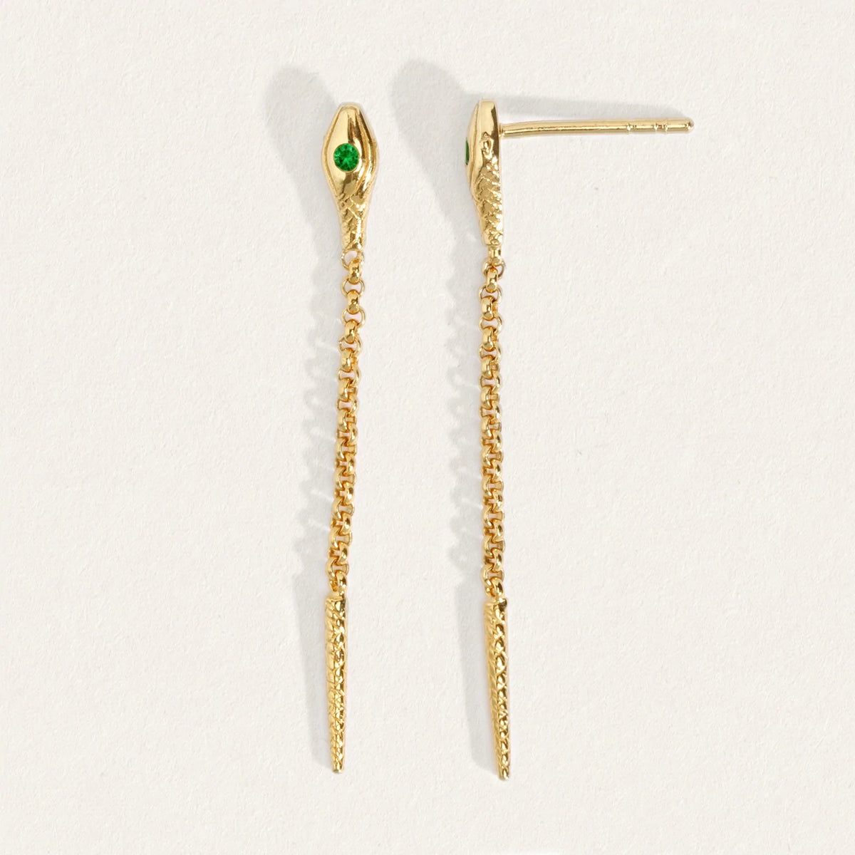 Temple Of The Sun - Althea Emerald Earrings - Gold