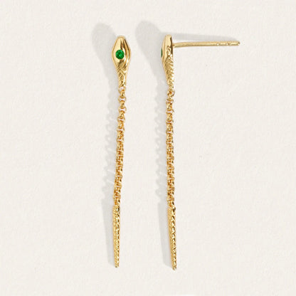 Temple Of The Sun - Althea Emerald Earrings - Gold