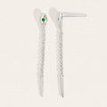 Temple Of The Sun - Althea Emerald Earrings - Silver