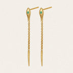 Temple Of The Sun - Althea Emerald Earrings - Gold