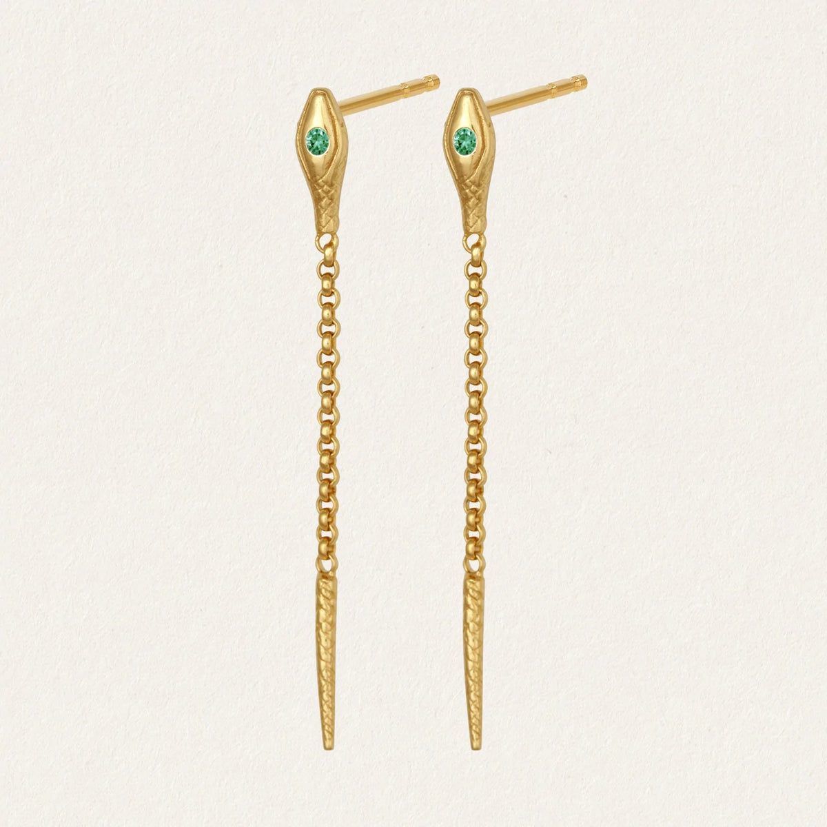 Temple Of The Sun - Althea Emerald Earrings - Gold