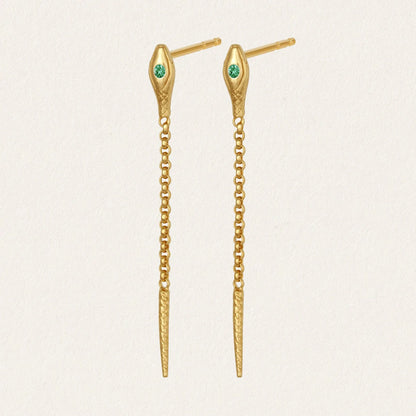 Temple Of The Sun - Althea Emerald Earrings - Gold