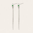 Temple Of The Sun - Althea Emerald Earrings - Silver