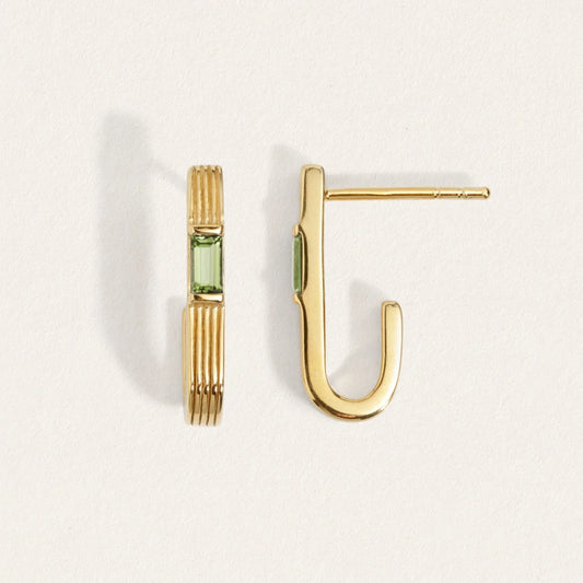 Temple Of The Sun - Cala Peridot Earrings - Gold