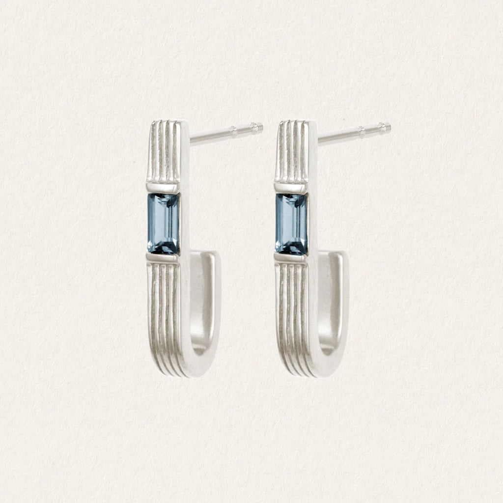 Temple Of The Sun - Cala Topaz Earrings - Silver