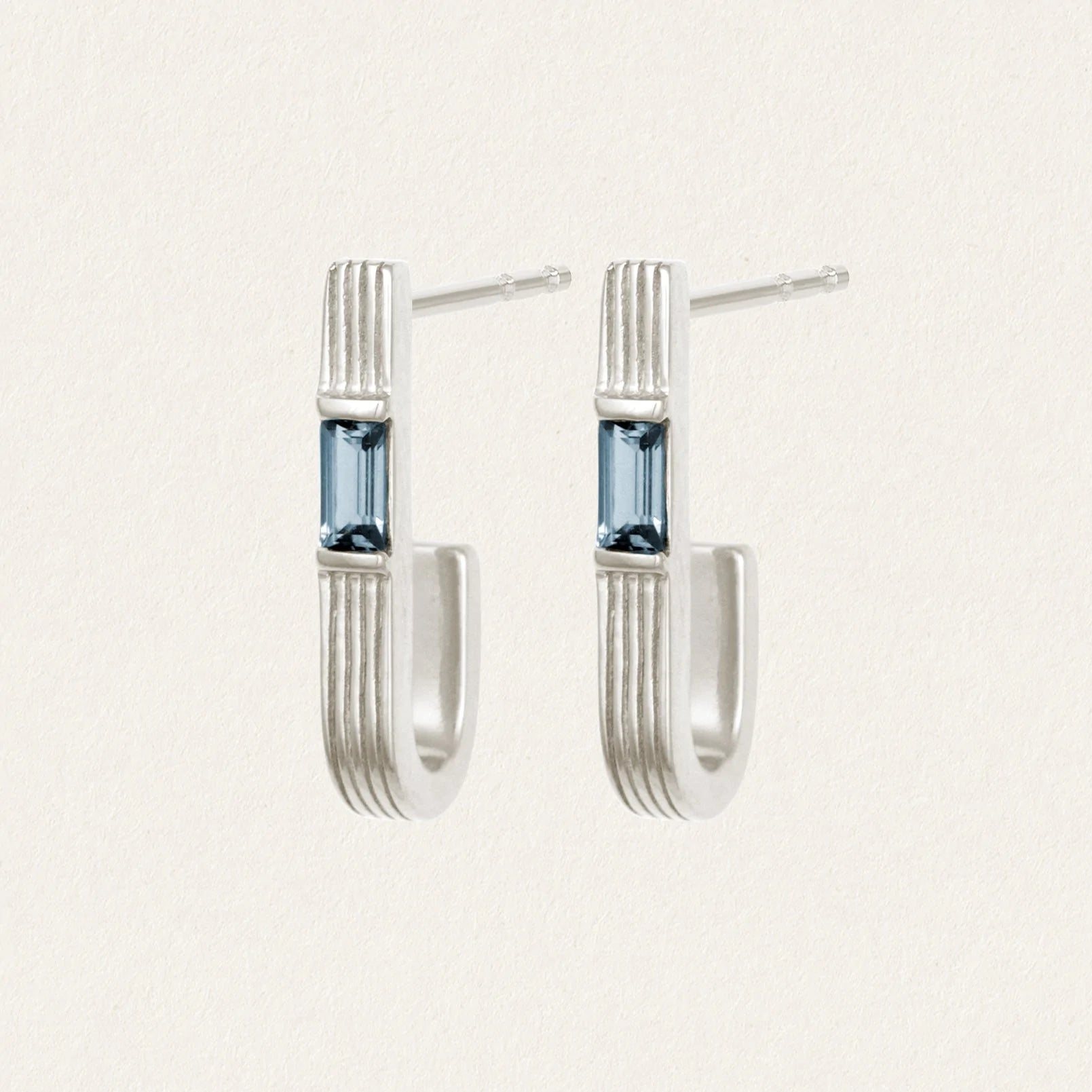 Temple Of The Sun - Cala Topaz Earrings - Silver